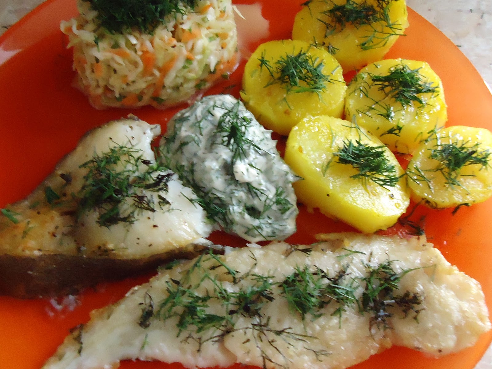 Domogród Halibut i morszczuk z piekarnika bez panierki