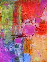 acrylic mixed collage ink painting hillary hostetler