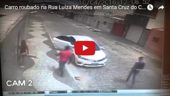 Vídeo mostra roubo de veículo na Rua Luíza Mendes em Santa Cruz do Capibaribe