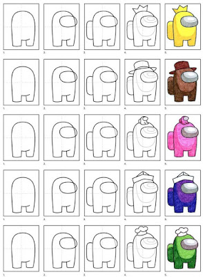 Cara Gambar Karakter Among Us Dengan Mudah