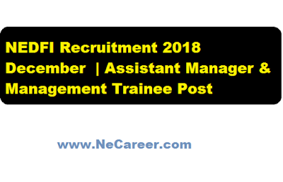 NEDFI Recruitment 2018 December  | Assistant Manager & Management Trainee Post
