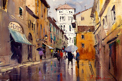 ron stocke lucca rainy watercolor paintings seattle smith painting daniel italy travel landscape days watercolors events demos july watercolour workshop