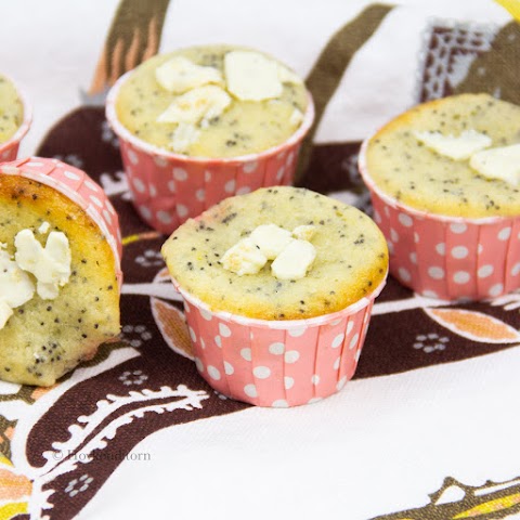 Lemon White Chocolate Poppy Muffins