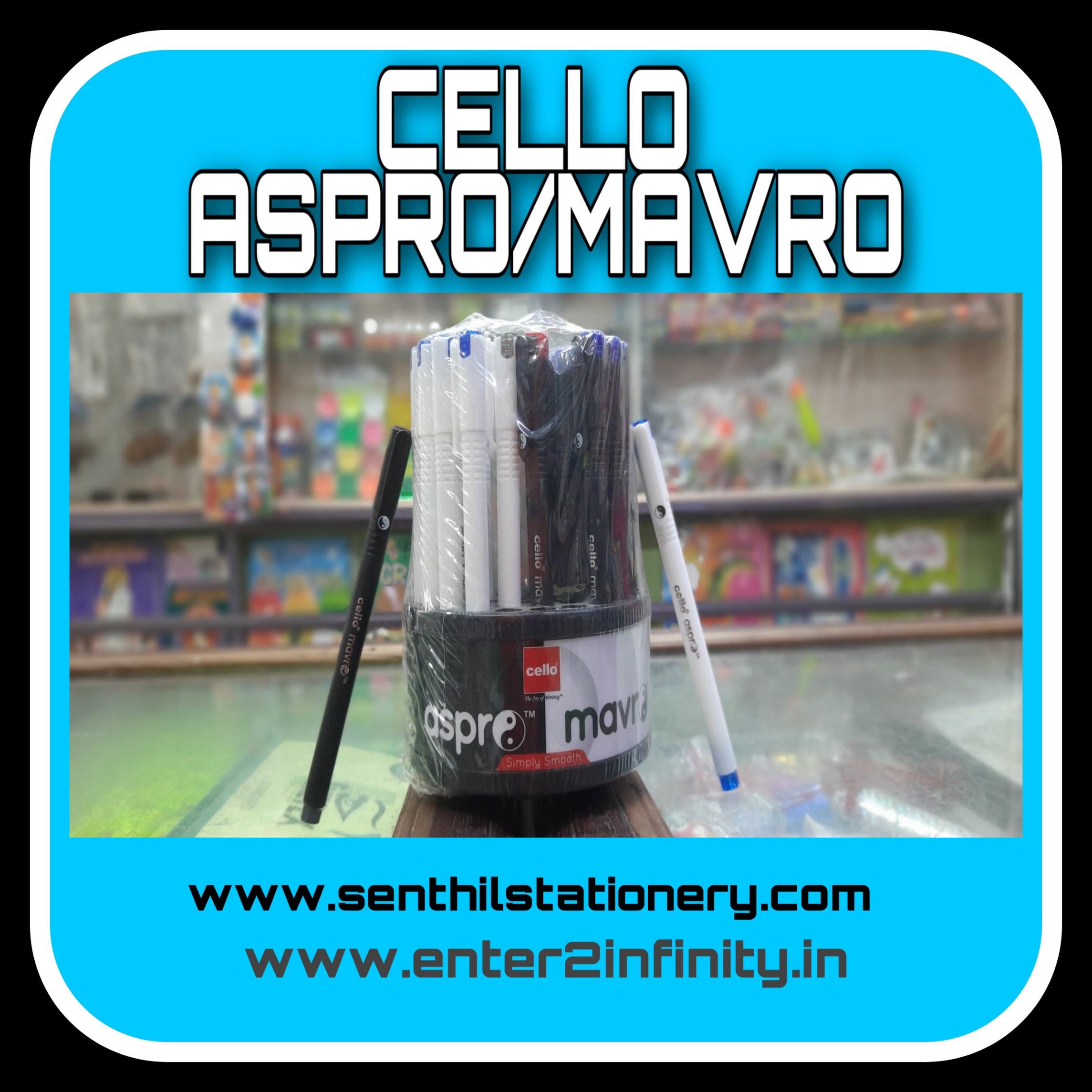 Cello Aspro/Mavro Ball Pen