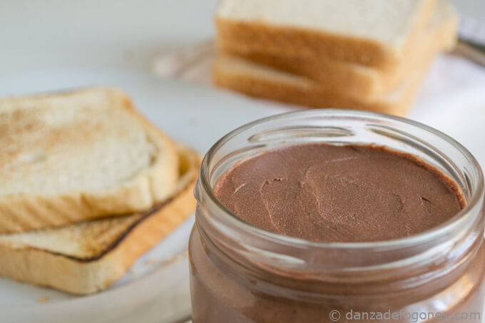 Cocoa and hazelnut spread. Nocilla or homemade nutella Cocoa and hazelnut spread. Nocilla or homemade nutella