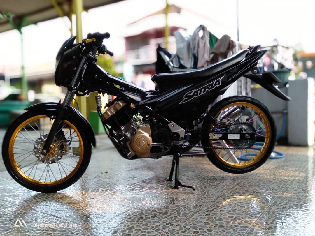 Modifikasi Satria Fu Warna Hitam Polos, Original, Doff