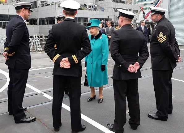 Queen Elizabeth visited HMS Sutherland in the West India Dock as the ship celebrates its 20th anniversary of her Commissioning