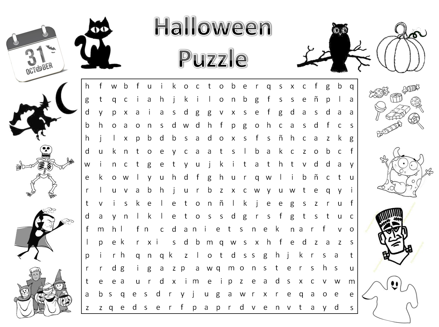 Inglés Intermedios BF Halloween Puzzle Inglés Intermedios BF Halloween Puzzle