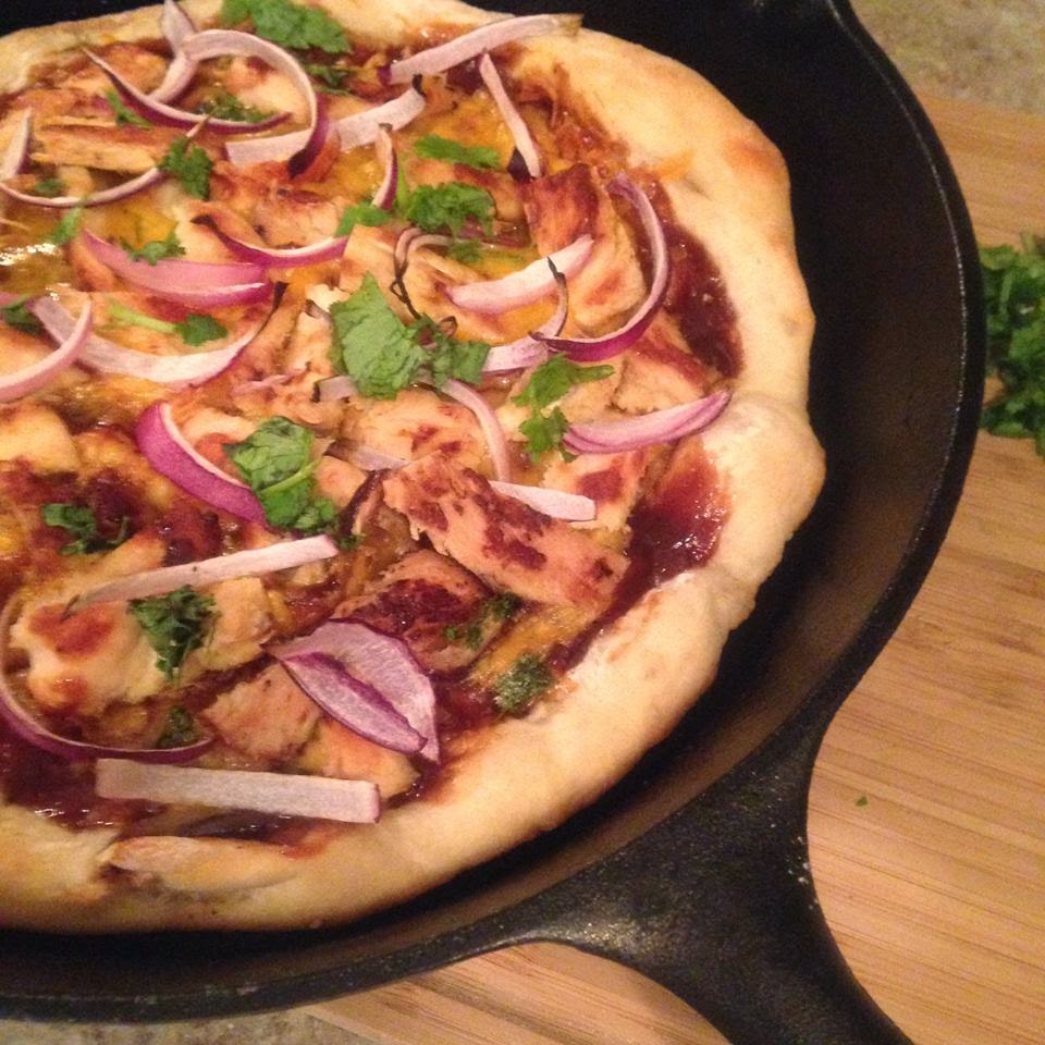 Designing a Life She Loves Cast Iron Skillet BBQ Chicken Pizza Recipe