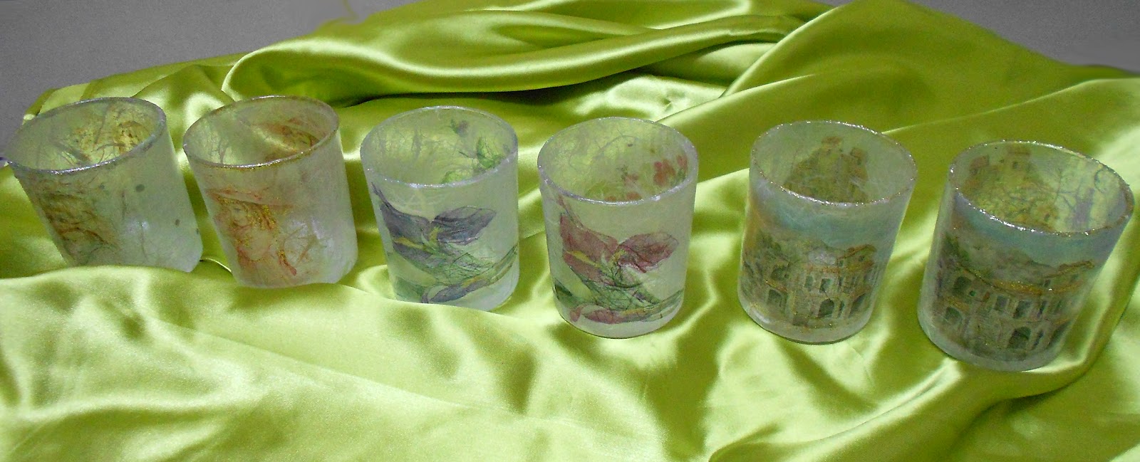 sztuka decoupage Mini lampiony.