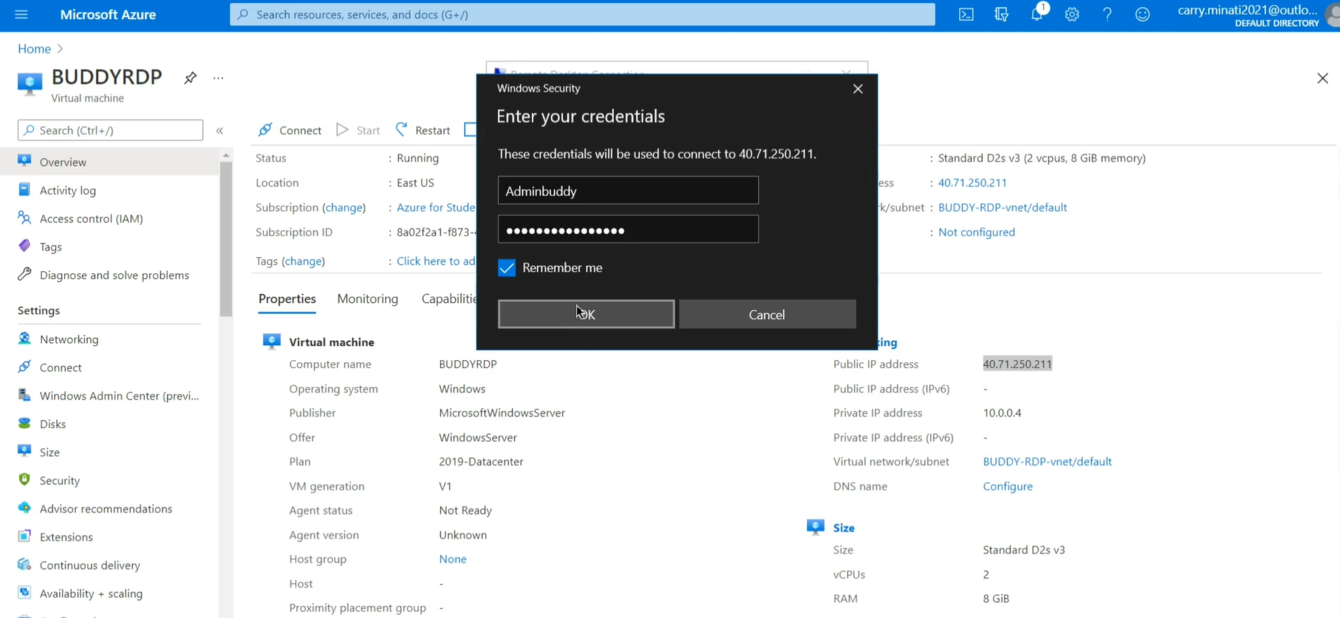 how to make azure rdp