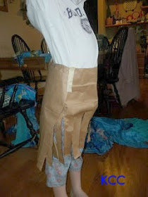 Paper bag fringe Indian Skirt.