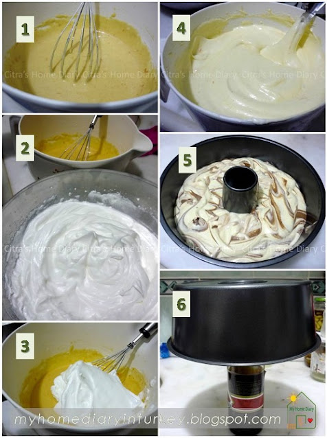 Orange Chocolate marble Chiffon Cake and tips how to make marble pattern / Resep marmer Chiffon cake jeruk | Çitra's Home Diary.