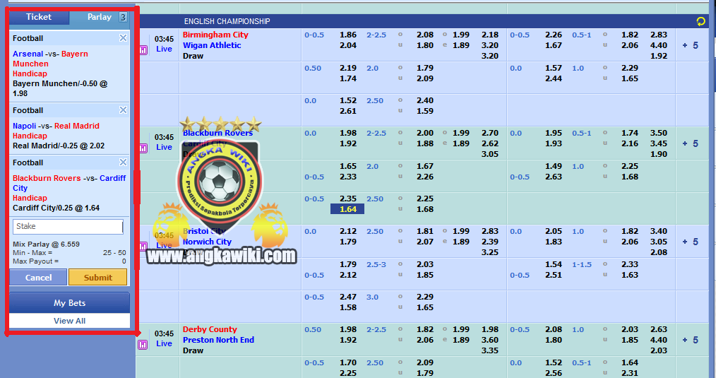 Cara Main Mix Parlay dan 1 x 2 di Sbobet