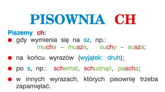 Wyrazy Z Ch Wymiennym Na Sz Poniedziałek 25.05