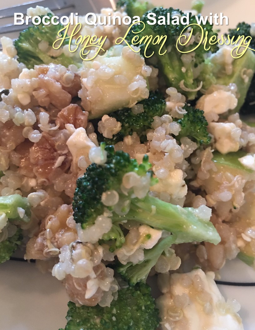 The Harris Sisters Broccoli Quinoa Salad with Honey Lemon Dressing
