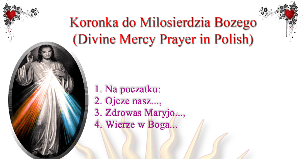 Divine Mercy Prayers Divine Mercy Prayer in Polish (Koronka do