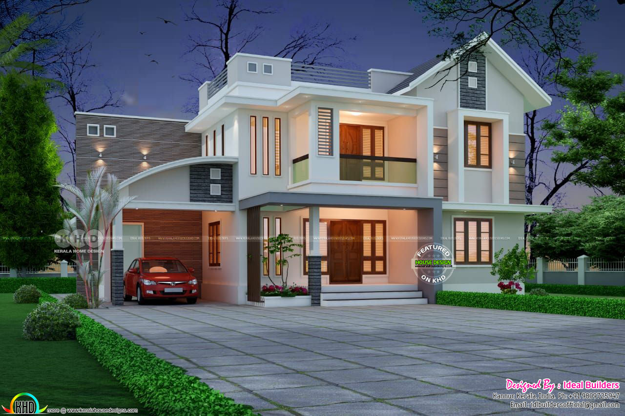 Very Beautiful mixed roof house architecture design | Kerala home ...