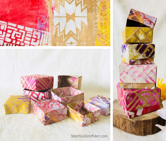 StencilGirl Talk Origami Treasure Boxes by Martice Smith II