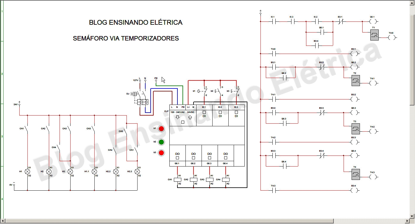 Como fazer um diagrama ladder no CLP para um semáforo Ensinando Elétrica Dicas e Ensinamentos