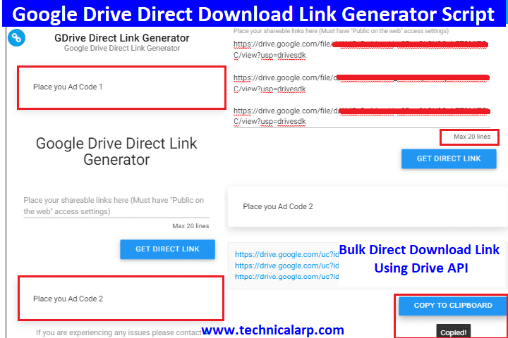 Drive Direct Download Link Generator Script Blogger ~ Technical Arp
