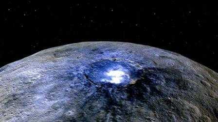 Occator pada kawah tengah planet ceres diperkirakan merupakan kawah termuda dengan perkiraan umur sekitar 78 juta tahun.