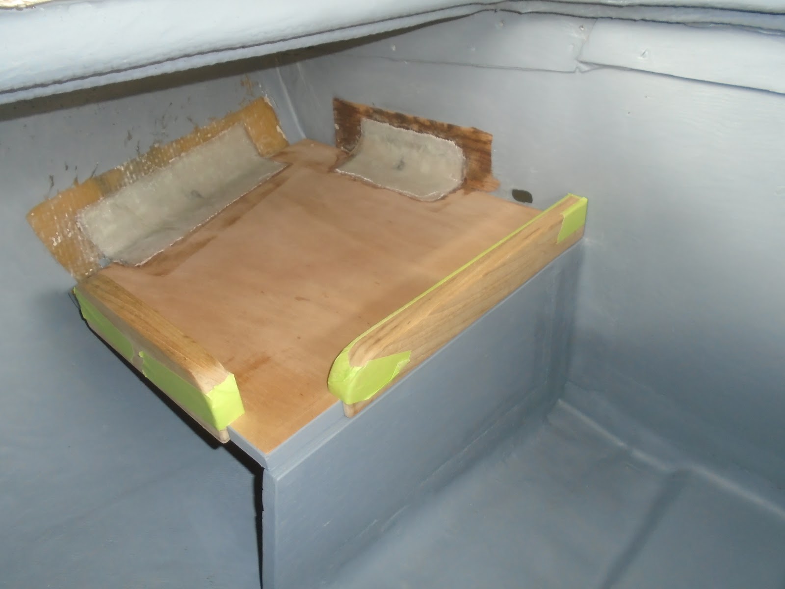 Allied Greenwich 24 Completing the Lazarette & Sanding the Cockpit