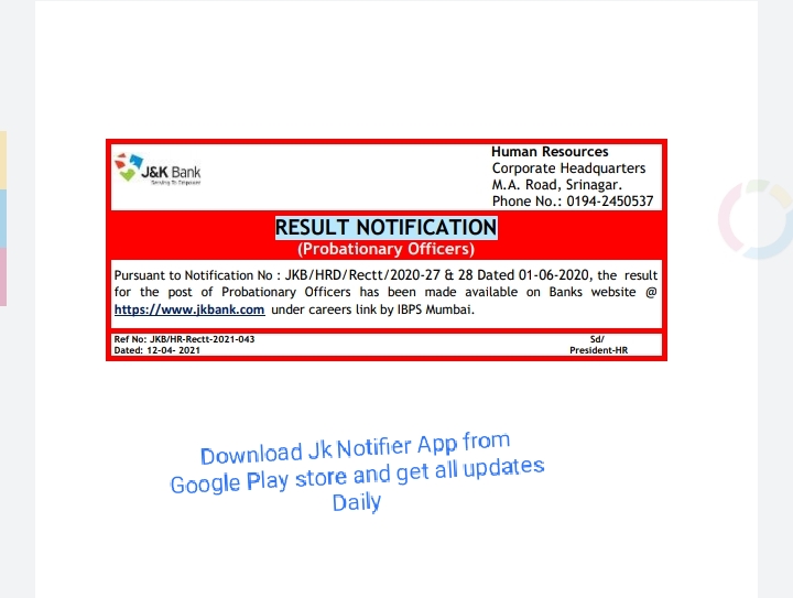 JK Bank PO Result Declared Check Your Result Here JK News Info