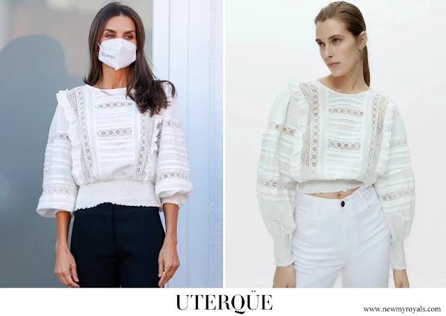 Queen Letizia wore a new white blouse from Uterqüe