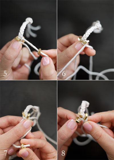 {how to: braided brass hex nut bracelet}