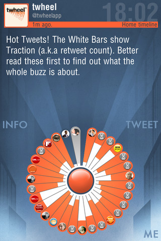 Twheel interactive application visualizes tweets