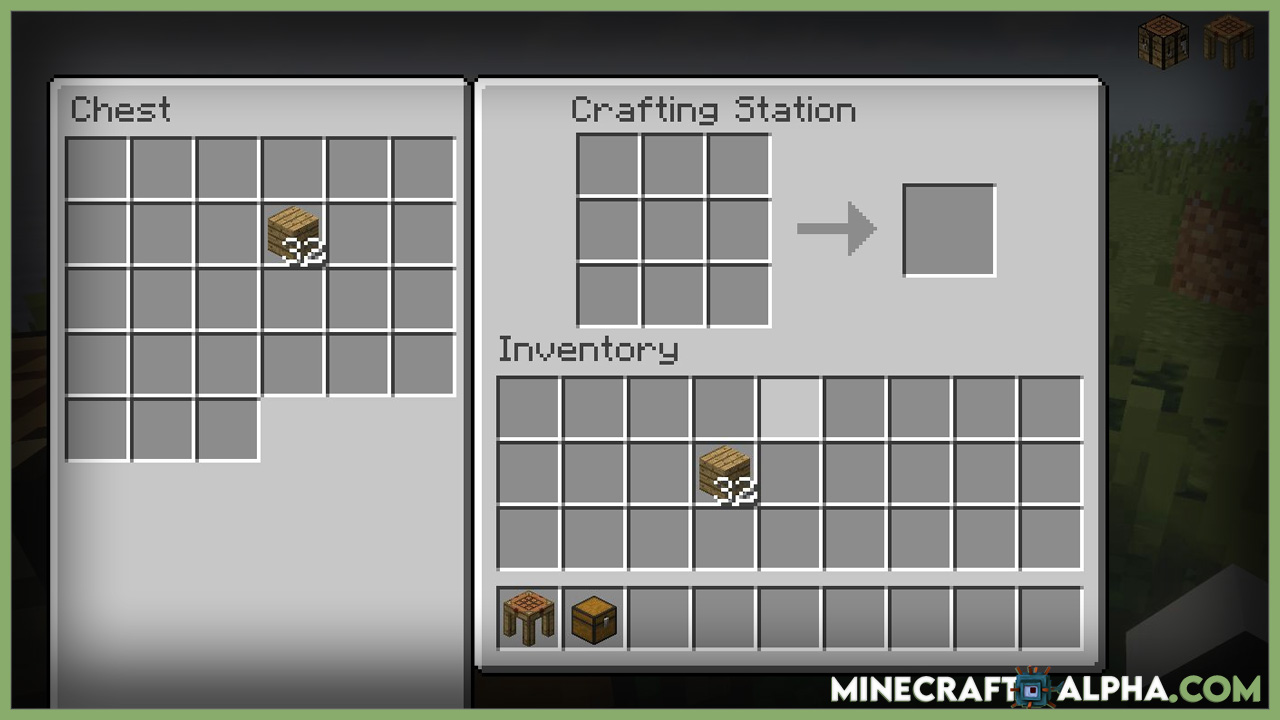 Minecraft Crafting Station Mod 1.16.5