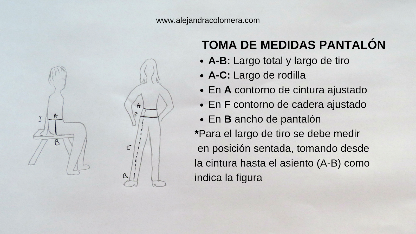 obturador Alexander Graham Bell Barriga Cómo tomar las medidas para el pantalón - Alejandra Colomera | Acf Studio