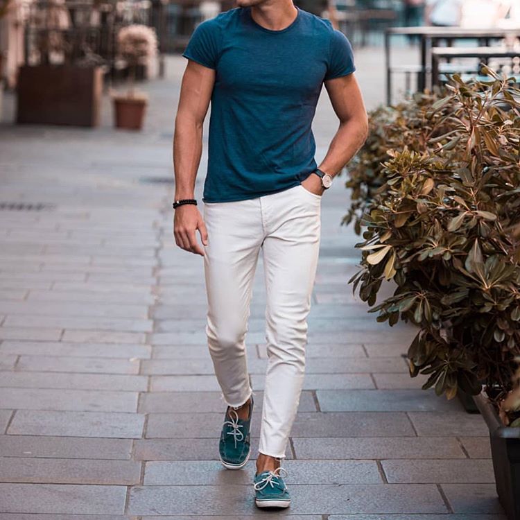 The best way to pair your white pants