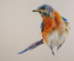 bluebird watercolor watercolors painting sue daily sold bird