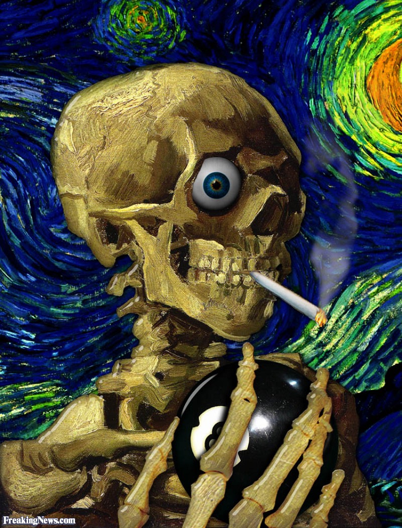 винсент ван гог череп. винсент ван гог череп. винсент ван гог скелет с сигаретой. ван гог курящий скелет. ван гог курящий.