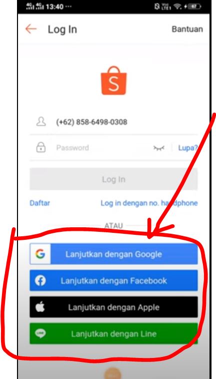 Daftar akun shopee tanpa nomor hp