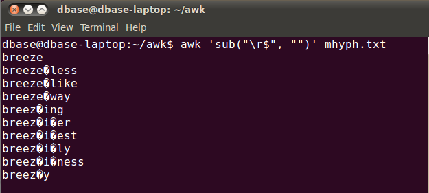 linux awk command