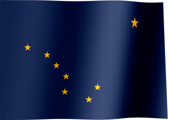 The waving flag of Alaska (Animated GIF)
