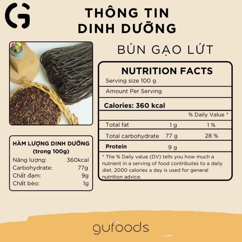Bún Gạo Lứt Đen Ăn Kiêng GUfoods (500g)