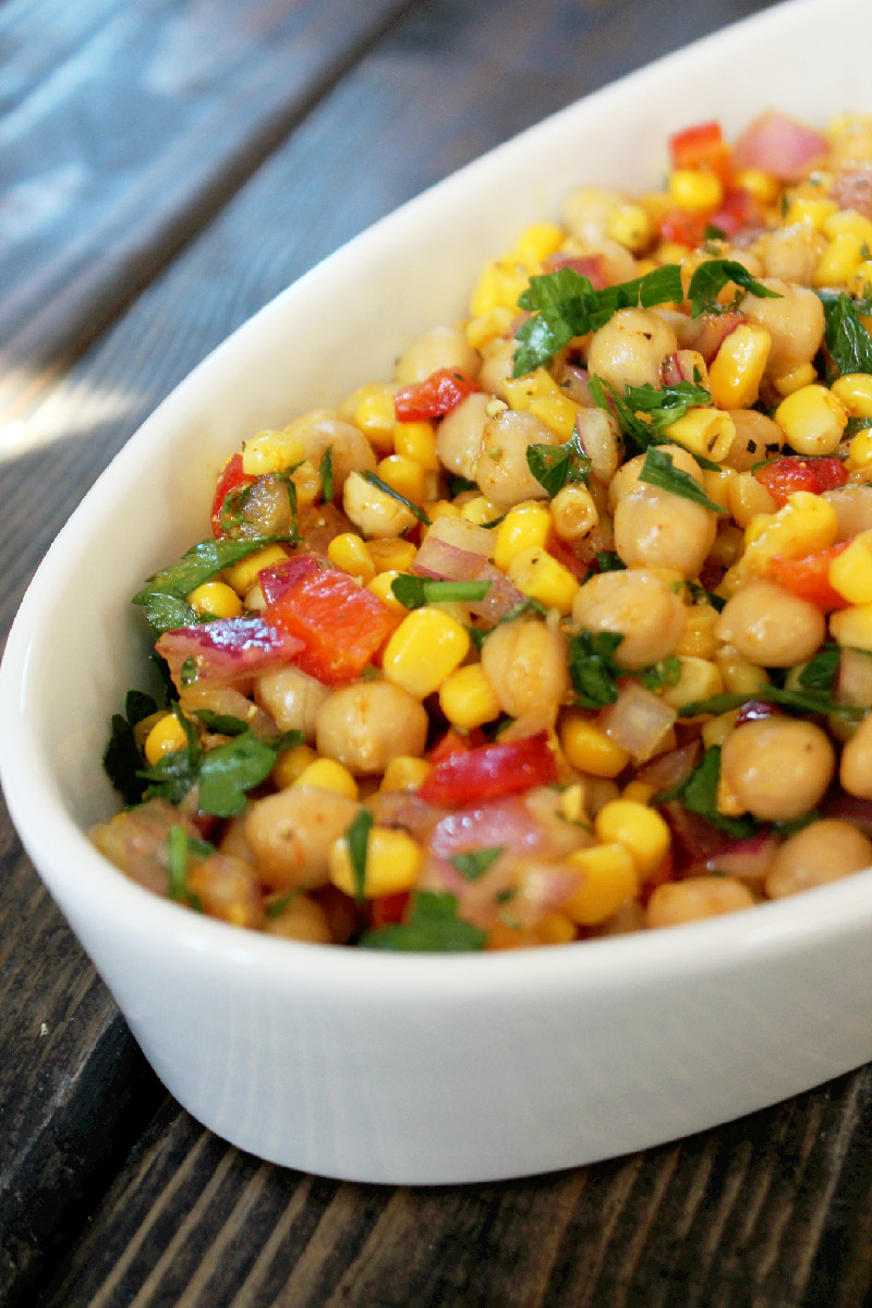 Not Quite a Vegan...?: Indian Chickpea and Corn Salad