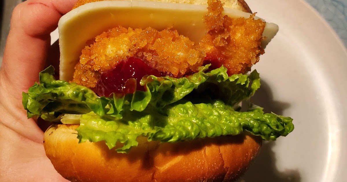 Chicken Strip Burger with Cranberry Sauce
