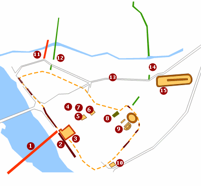 Mapa o plano de visitas de Mérida.