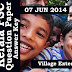 Kerala PSC Village Extension Officer Grade II Exam on 07 Jun 2014