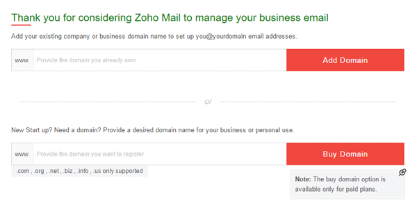 Maak een aangepaste e-mail-ID met domein met behulp van Zoho Mail