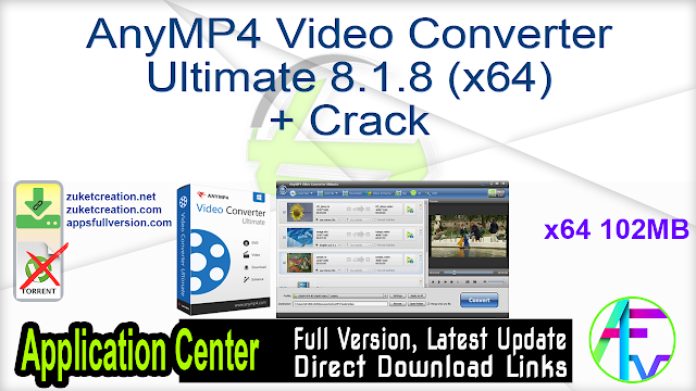 AnyMP4 Video Converter Ultimate 8.1.8 (x64) + Crack