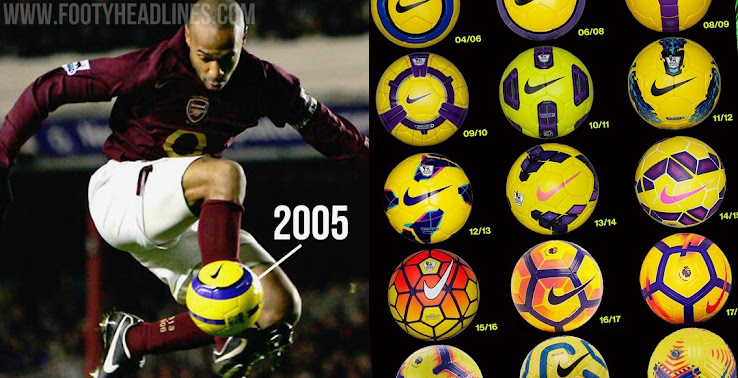 premier league balls over the years