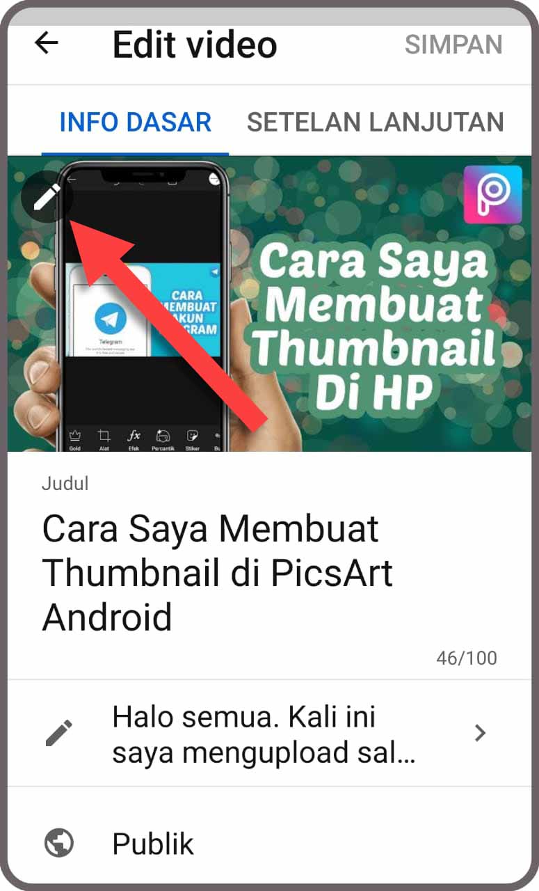 Cara Mudah Merubah Thumbnail Video Youtube di HP Android (Update 2021
