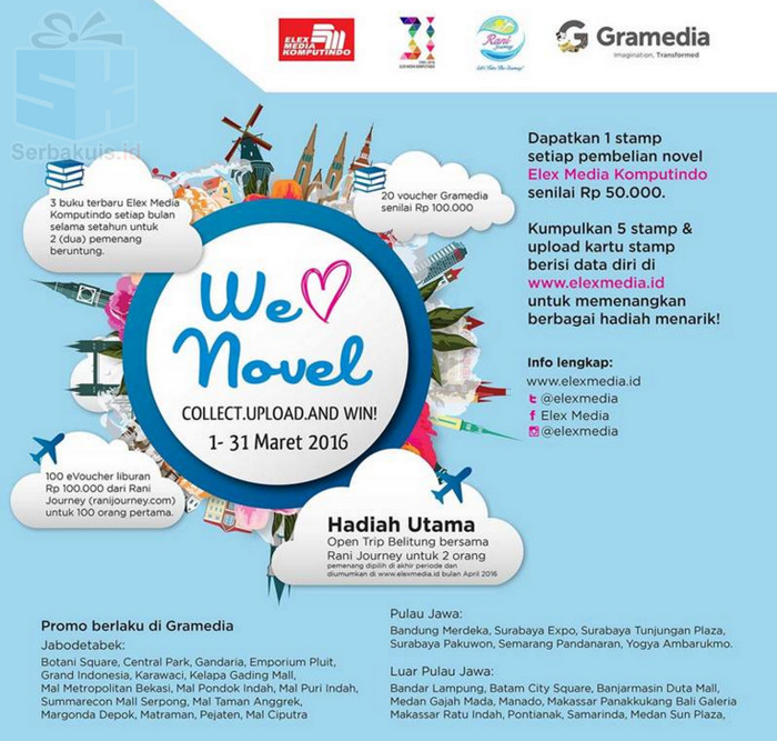 Promo We Love Novel Elex Media Berhadiah Trip ke Belitung Promo We Love Novel Elex Media Berhadiah Trip ke Belitung