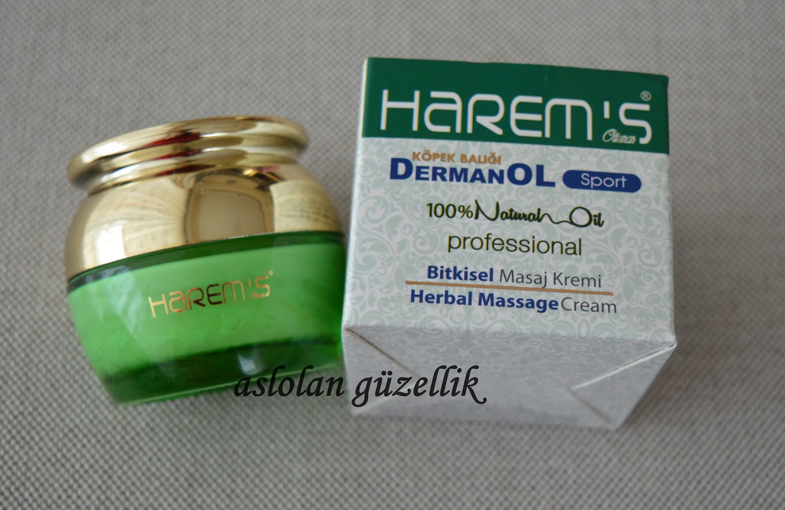 Aslolan Güzellik Harem�s Köpek Balığı Dermanol Sport Bitkisel Masaj Kremi